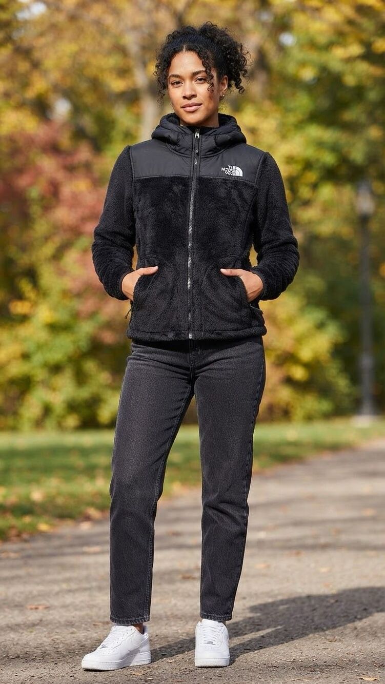 The North Face Women's denali fleece retro hooded Full-Zip Sherpa‎ Fleece Jacket